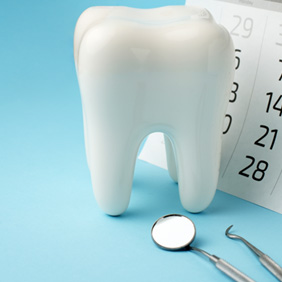 Dental appointment reminder on calendar