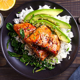 Healthy meal viewed from above
